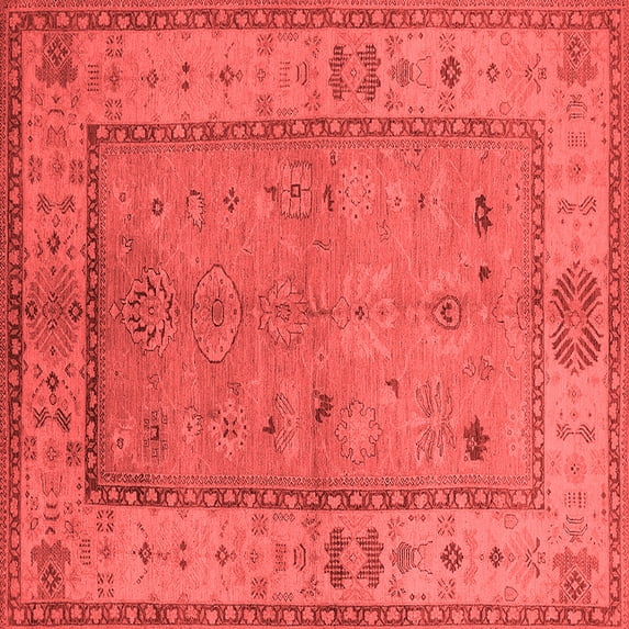 Ahgly Company Indoor Square Oriental Red Traditional Area Rugs, 5' Square