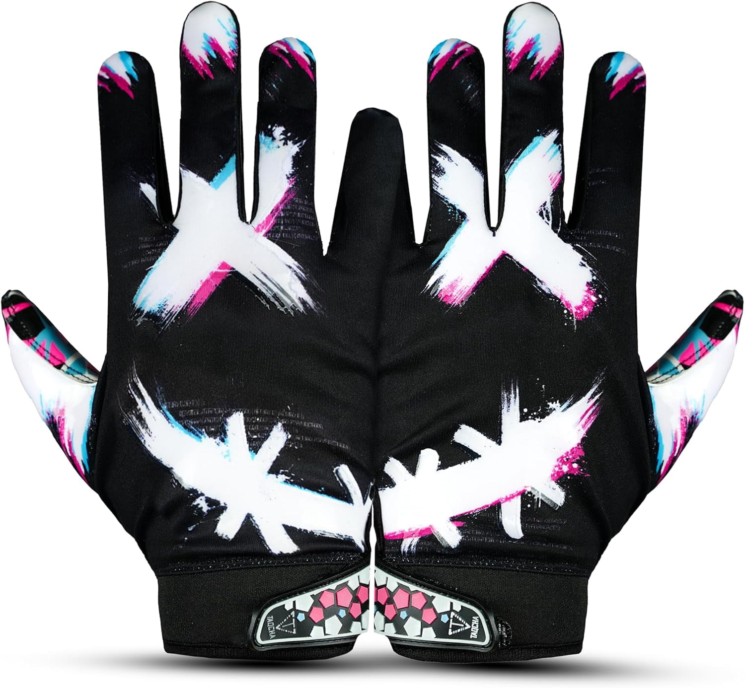 Lupine Jester Cross Eyes Football Gloves Wide Receiver Extra Sticky Grip Adult XL