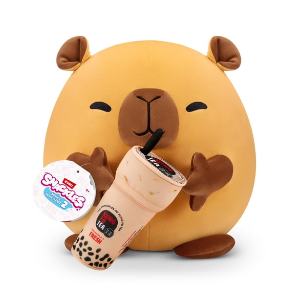 Peluche ZURU Snackles Series 2 Capibara y Boba de 40 cm con aperitivo