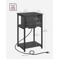 thumbnail image 2 of YEXJ Side Table with Charging Station, 3-Tier End Table with USB Ports and Outlets, Nightstand for Living Room, Bedroom, 11.8 x 13.4 x 22.8 Inches, Plug-in Series,Misty Gray + Black, 2 of 6