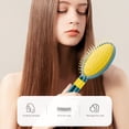 thumbnail image 4 of Cushion Comb | High Cranial Hair Massage Brush | Green Polyester | Ergonomic Handle | Scalp Stimulator | Detangle & Style Tool | 1 Piece | 23x8x5 cm, 4 of 6