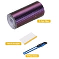thumbnail image 3 of 1 Set Carbon Fiber Vinyl Wrap 3.94" x 16ft Self-Adhesive Car Sticker Waterproof Wrap Roll for DIY Decor Automotive Exterior Interior Protection with Scraper Tool, Purple Blue, 3 of 7