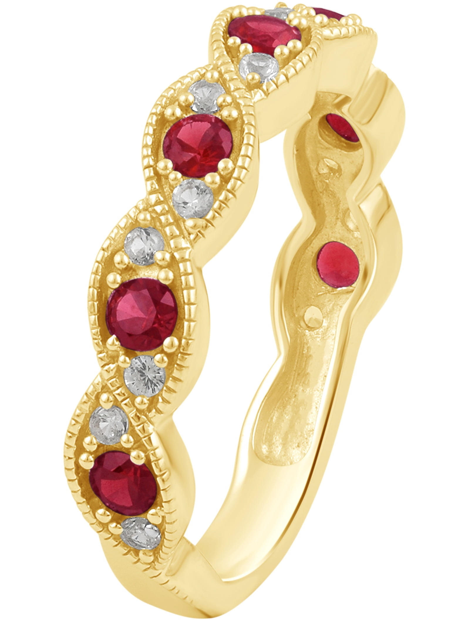 Diamond Accent And Created Ruby Gold Ton
