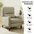 thumbnail image 5 of Genuine Leather Recliner Chair Set of 2 Push Back Upholstered Armchair Wingback Lounge Sofa Wood Leg Home Decor Living Room Bedroom Beige, 5 of 8