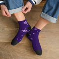 thumbnail image 3 of Pofeuu Crystal Purple Snowflake Print 30cm Socks, Adult Running Hiking Socks for Youth and Adult, 3 of 7