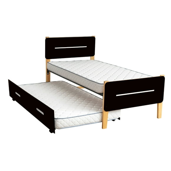 CAMA JUNO INDI CAFE + TWO PACK COLCHONES EN CAJA INDI