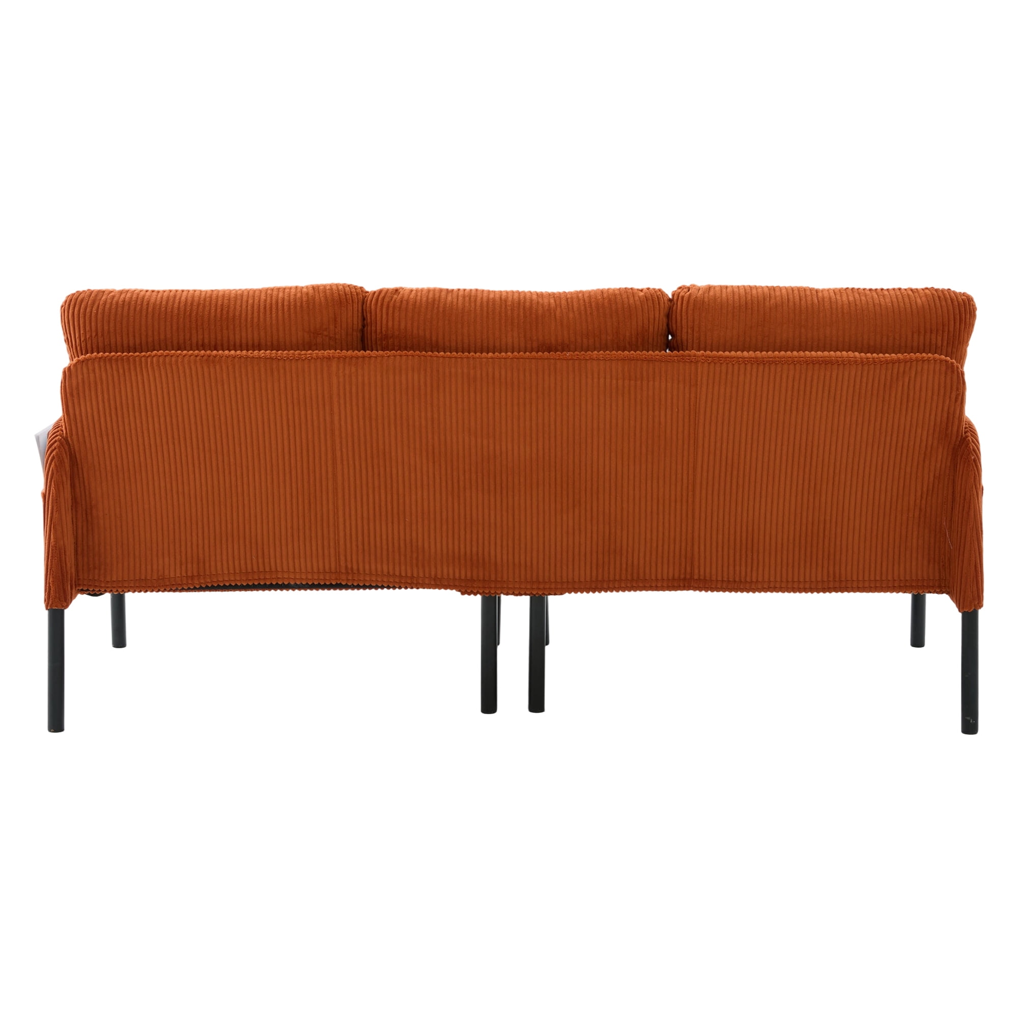 Jopath Oversized Loveseat, Double-Seater Sofa Cozy Bedroom Sofa with Metal Legs and Side Pockets for Living Room Bedroom Dorm Apartment Orange
