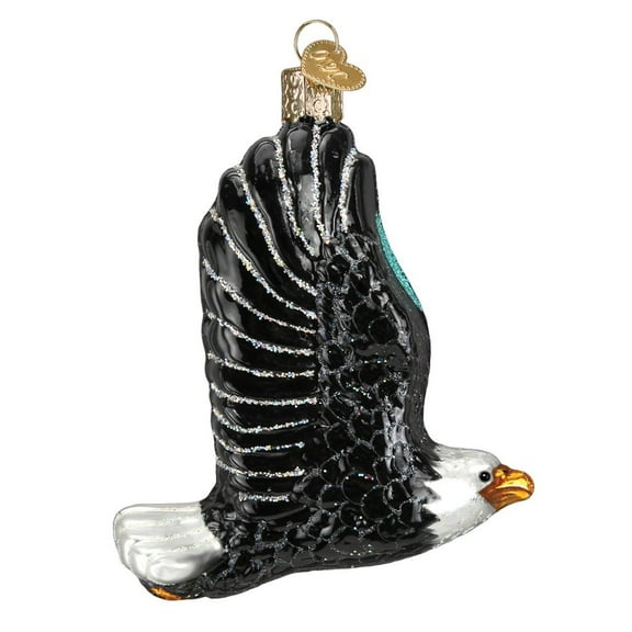 Old World Christmas Bird Watcher Collection Glass Blown Ornaments for Christmas Tree, Eagle in Flight
