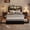 Black, variant on Matladin Queen Bed Frame with Headboard, 4 Storage Drawers, RGB LED Lights & Charging Station, Sturdy Metal Platform Panel Bed, No Box Spring Needed