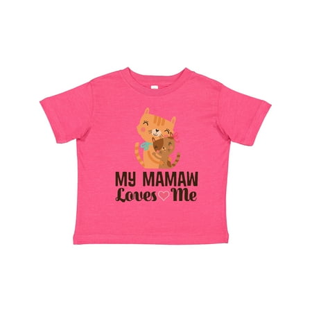 

Inktastic Mamaw Loves Me Girl Granddaughter Cat Gift Toddler Toddler Girl T-Shirt