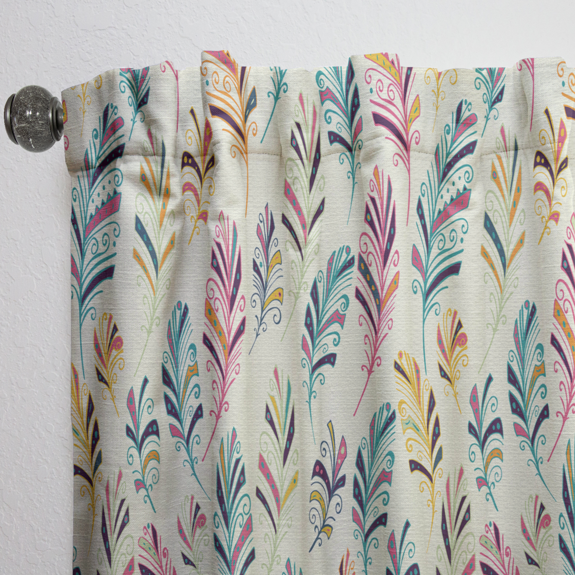 Designart 'Bird Feathers XXVI' Southwestern Curtain Panel