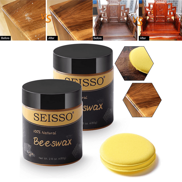 SEISSO Wood Seasoning Beeswax,Multipurpose Natural Beeswax Furniture
