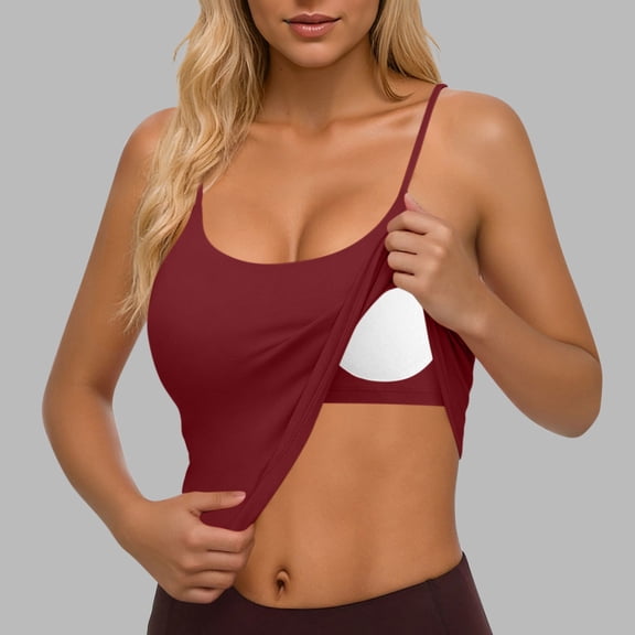 Sokhug Women Camisole Shelf Bra Cami Adjustable Spaghetti Strap Tank Top Summer Sleeveless