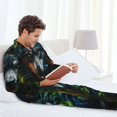 thumbnail image 6 of Zufioo Realistic Style Colorful Wolf A Mens Pajamas Set, Mens Long-Sleeved Pajama and Pajama Pants,Pajamas Para Hombres,Men's Sleepwear-Medium, 6 of 7