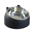 thumbnail image 4 of Pet Feeder 15 degree Raised Food Feeder Anti Slip Neck Protective Bowl Cat Dog Bowl Black, 4 of 8