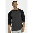 thumbnail image 2 of DailyWear Mens Casual 3/4 Sleeve Plain Baseball Cotton T Shirts BLK/C.GR, 3XLarge, 2 of 4