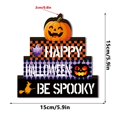 thumbnail image 2 of Halloween Decor, Vintage Halloween Decorations, Halloween Tiered Tray Decor, Halloween Shelf Decor, 3D Wooden Stacked Tabletop Sign with Glowing Pumpkin Accent, 6X6X1 Inch, 2 of 6