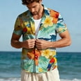 thumbnail image 2 of OHMZYZO Hawaiian Shirt for Men Short Sleeve Button Down Shirts Casual Tropical Floral Summer Beach Vacation Blouse, 2 of 9