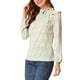 thumbnail image 4 of Blusa floral con cuello de lazo lateral para mujer INSPIRE CHIC de manga larga color púrpura M, 4 of 7