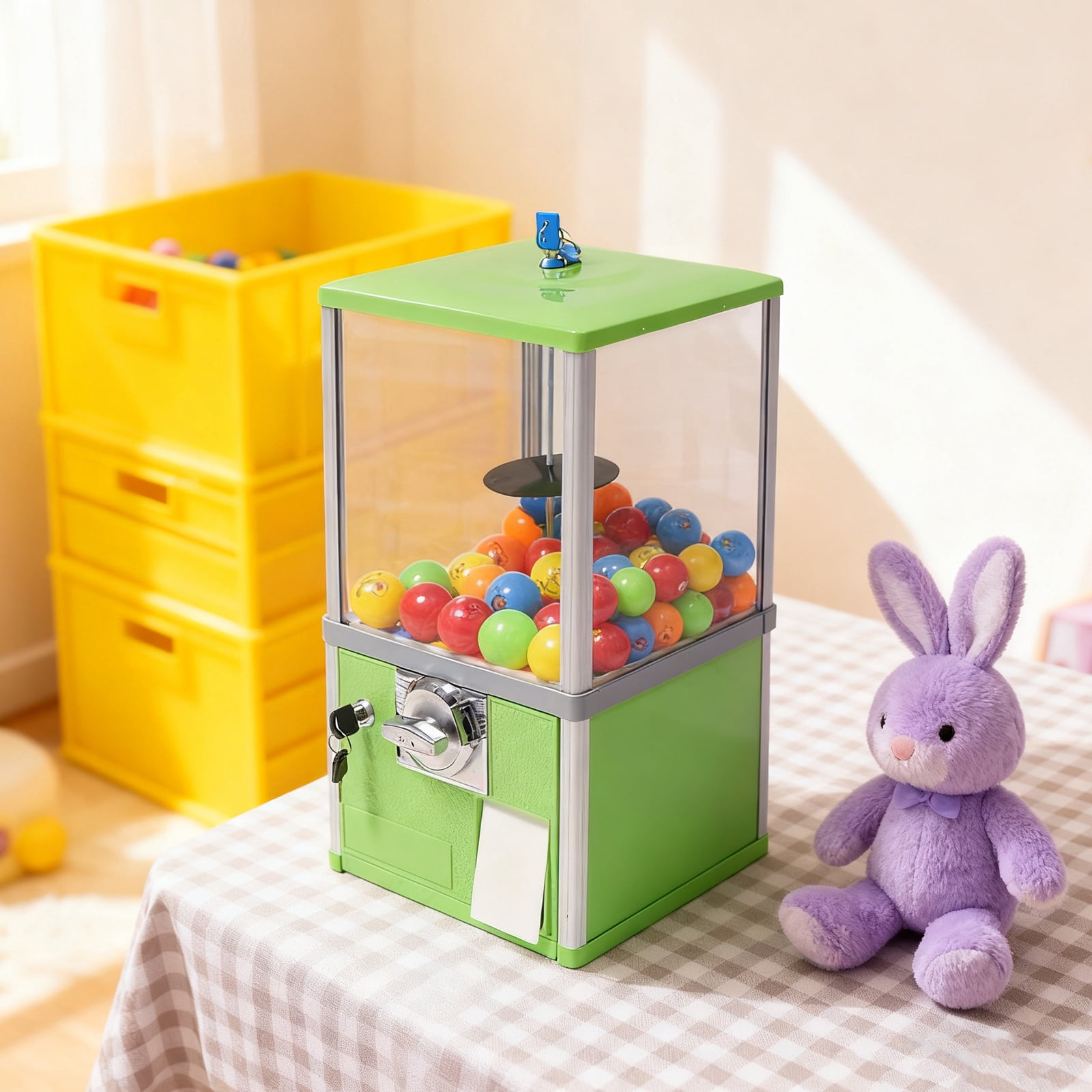 Miumaeov Vending Machine Gumball Bank Candy Gumball Machine Metal Candy Vending Machine for Amusement Parks & Game Stores
