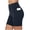 Dark Blue, variant on Biker Shorts for Women High Waisted Atheltic Yoga Workout Shorts with Pockets Solid Color Running Shorts