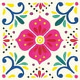 thumbnail image 3 of Marshall, Laura 20x20 Black Modern Framed Museum Art Print Titled - Floral Fiesta White Tile IX, 3 of 5