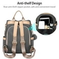 thumbnail image 5 of Women Anti-Theft Backpack, PU Leather Nylon School Bags Handbag Daypack Lightweight Waterproof Shoulder Bags Travel Bag, 5 of 7