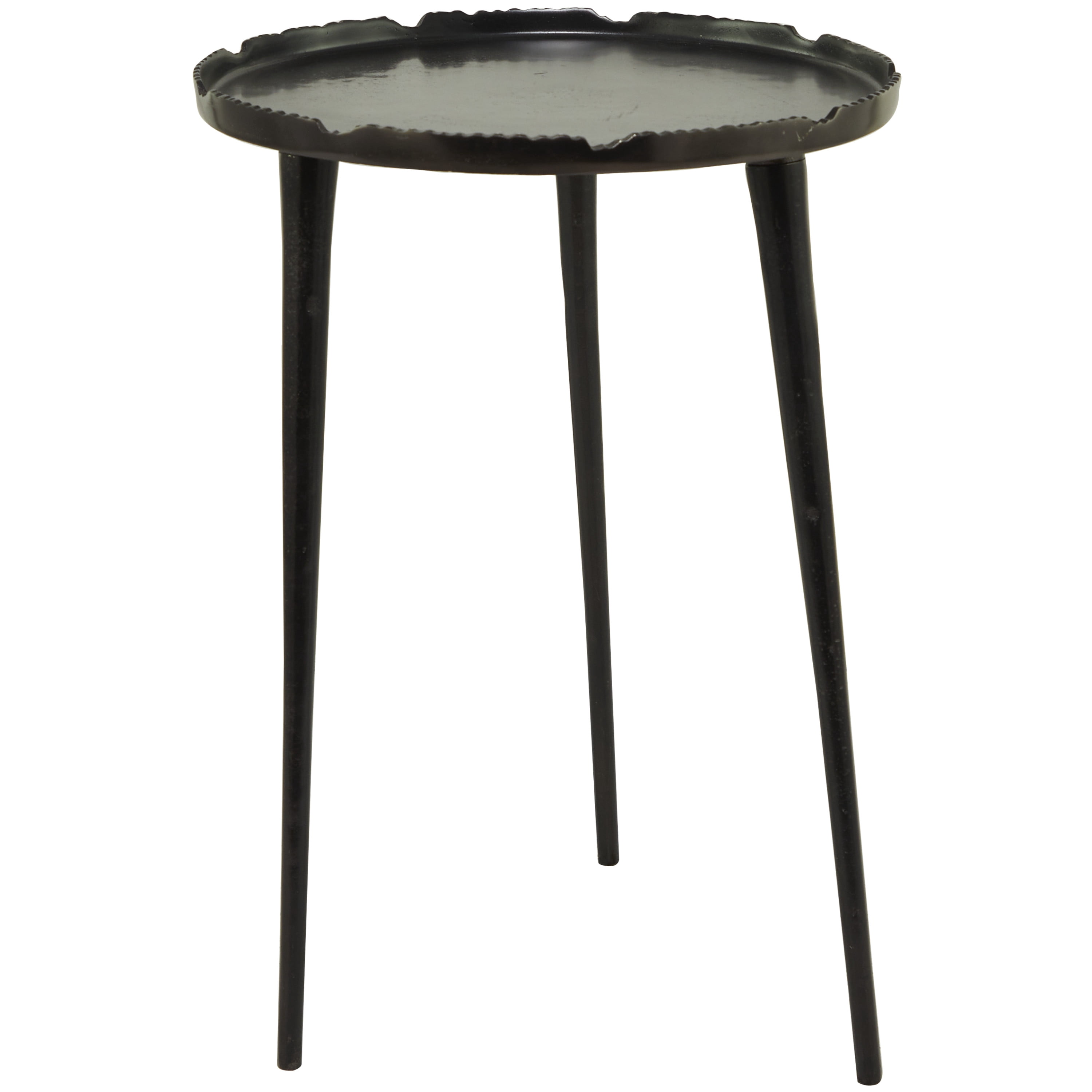 DecMode 15" x 21" Black Aluminum Accent Table with Tray Top, 1-Piece