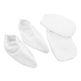 thumbnail image 3 of 2 pares de guantes de cera de parafina Tratamiento de baño Guantes de tela de felpa para los pies de las manos Cubiertas aisladas para mitones para terapia de calor Spa (Blanco), 3 of 5
