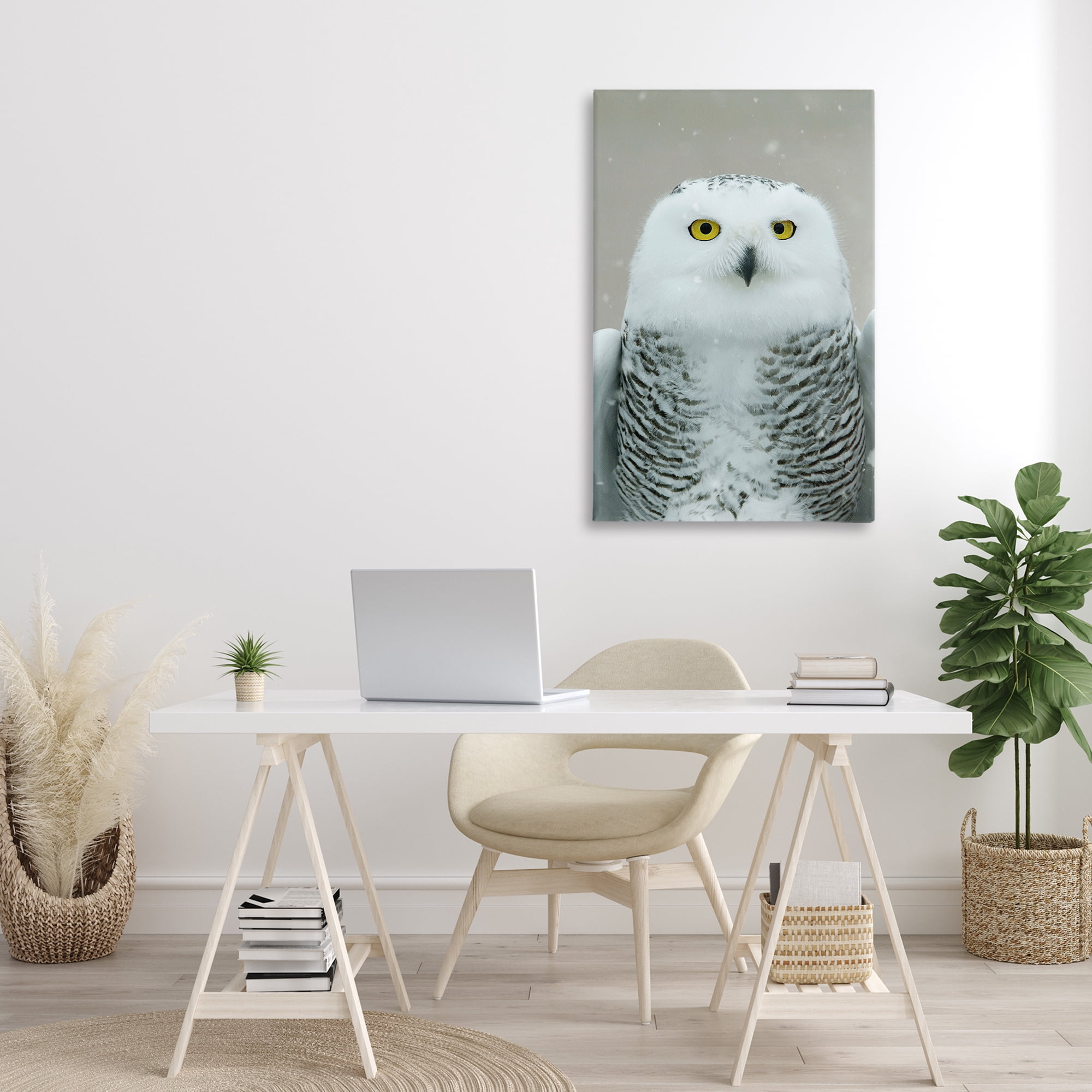 Stupell Industries Snowy Owl Portrait Animals & Insects Photography Gallery Wrapped Canvas Art Print Wall Art, 24 x 36