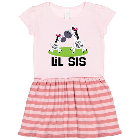 

Inktastic Little Sister Girl Zebra Lil Sis Gift Toddler Girl Dress