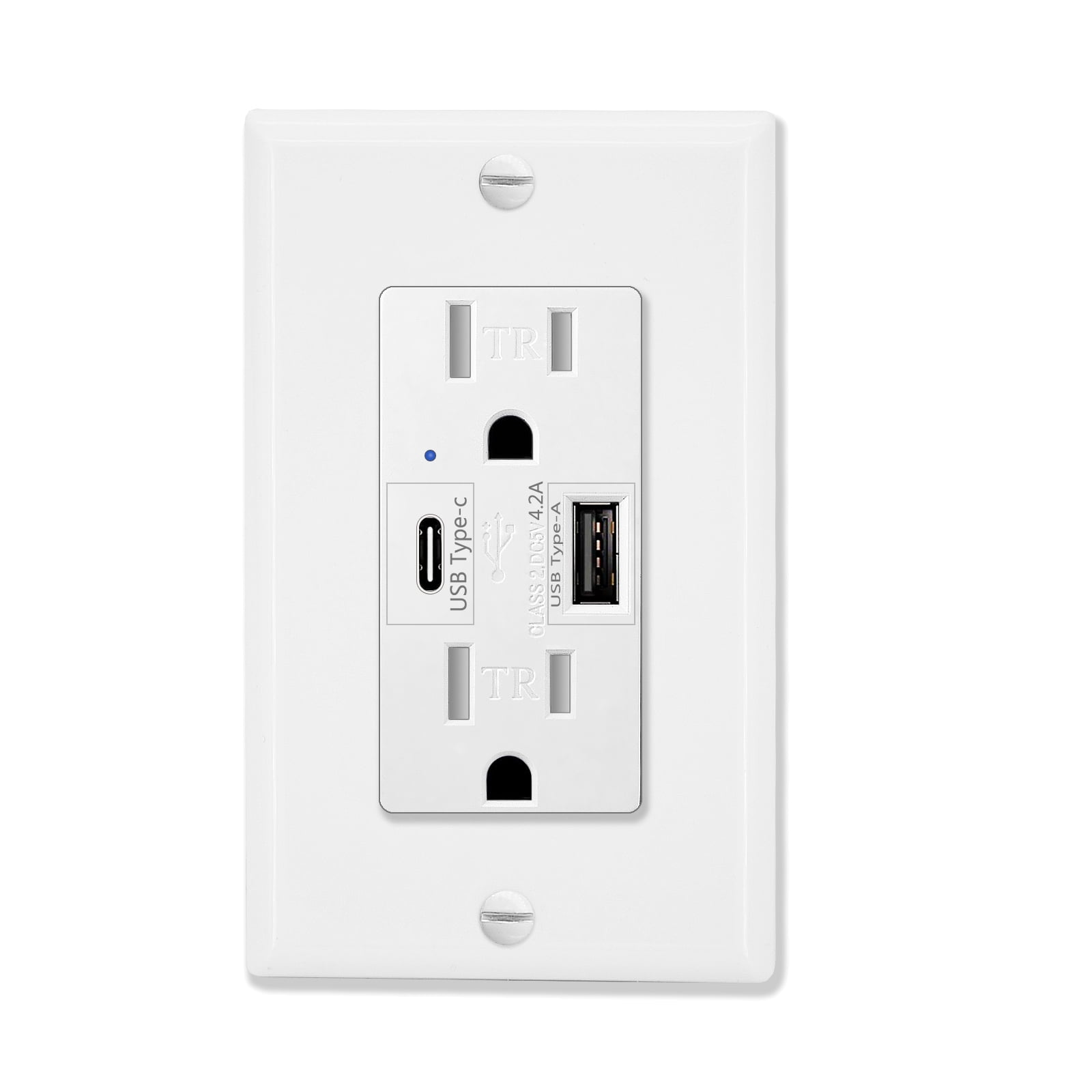 2PCS Dual USB Port US Wall Socket Charger AC Power Receptacle Outlet Plate Panel 