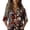 Brown, variant on Qulqfy Womens Button Down Shirt Long Sleeve Brown Plus Size Dressy Shirts Floral Collared Shirts Women Fall Tops