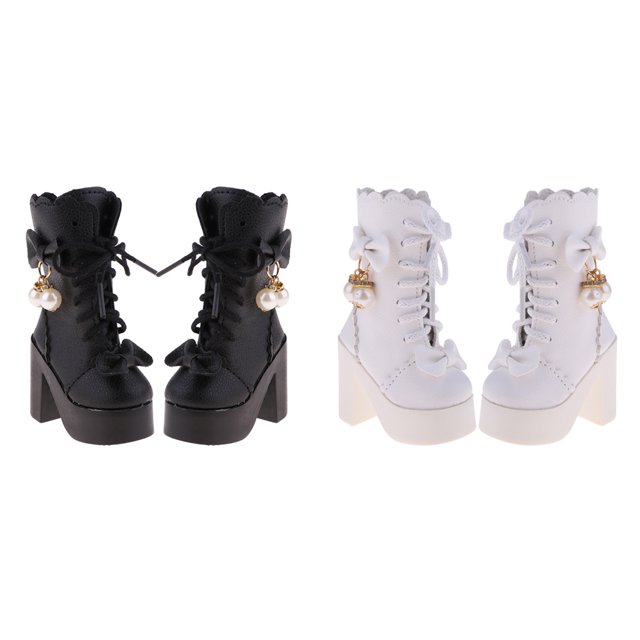 2 Pares Botas de Cordones de Tacón de material cuero PU de Muñeca con Accesorio de Bowknot yotijar Bjd Doll Boots 2020 EE. UU.