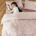 thumbnail image 3 of SONORO KATE Full Comforter Set, 7 Pieces Bedding Sets for All Season, Bed in a Bag with Pleated Comforter - Flat Sheet & Fitted Sheet - Pillowcases & Shams, Light Pink, 3 of 6