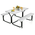 thumbnail image 1 of Gymax Picnic Table Camping Picnic Bench Set Backyard Garden Patio Dining Party White, 1 of 10