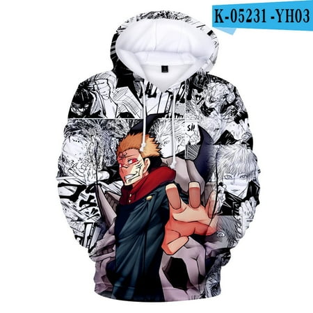 Jujutsu Kaisen Anime Yuji Itadori Hoodies Halloween Sweatshirts Casual ...