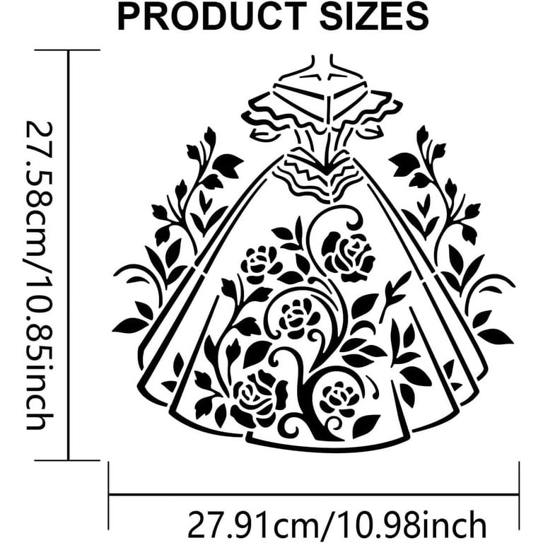 dress stencil designs Dress Form Reusable Stencil (Many Sizes)
