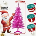 thumbnail image 5 of Bringstar 4FT Pink Artificial Christmas Tree with 50 String Lights, Mini Tinsel Tree, Not Pre-Lit, for Home & Office Holiday Décor, 5 of 10