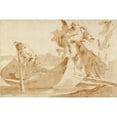 thumbnail image 2 of Tiepolo, Giovanni Battista 18x13 Gold Ornate Wood Framed with Double Matting Museum Art Print Titled - Flight into Egypt (recto); Various Studies (verso), 2 of 4