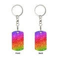 thumbnail image 2 of Goofa Colorful Glitter Printed Rectangular Metal Keychain Bag Charm Floral Charm for Purse Keys Metal Keyring Gift for Women Accessories, 2 of 7