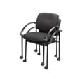 thumbnail image 2 of Lorell Guest Chair with Arms Black Seat - Black Steel Frame - Four-legged Base - Black - 17.50" Seat Width x 17" Seat Depth - 23.5" Width x 23.5" Depth x 33" Height - 2 / Carton, 2 of 9