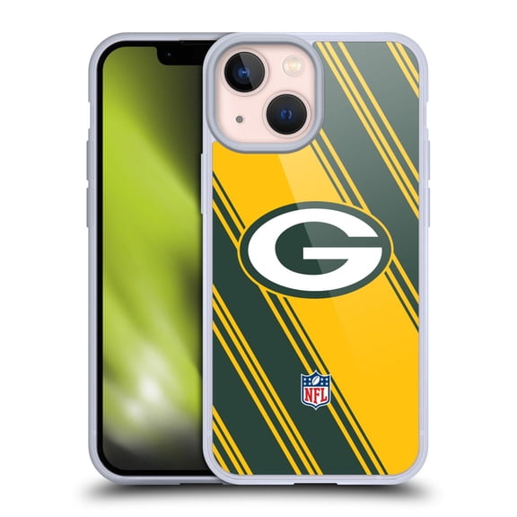 Head Case Designs NFL Green Bay Packers Artwork Stripes Soft Gel Case for Apple iPhone 13 Mini