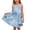 E267-Blue, variant on Girls' Summer Printed Casual Dress, Cute Ruffled Suspender Tiered Dress, Versatile Everyday Dress, with Pockets