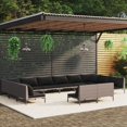 thumbnail image 1 of vidaXL 12 Piece Garden Lounge Set with Cushions Poly Rattan Dark Grey, 1 of 4