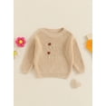 thumbnail image 2 of GXFC Little Girls Sister Matching Sweaters 0 3M 6M 9M 12M 18M Toddler Baby Long Sleeve Knitted Pullovers Letter Floral Embroidery Crew Neck Sweatshirt Cozy Comfy Warm Clothes for Spring Fall, 2 of 6