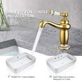 thumbnail image 4 of Ceramic Antique Brass Bathroom Sink Faucet with Floral Pattern, 4 of 7