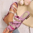 thumbnail image 3 of Low Heel Shoes for Women Plus Size Block Heel Backless Slippers for Outdoor Beach Summer Spring, 3 of 7