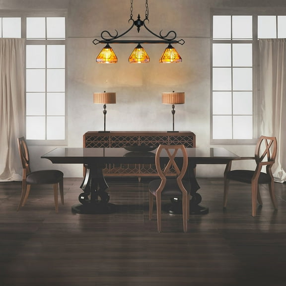 Tiffany Style Living Room Chandelier Stained Glass Ceiling Light Pendant Lamp