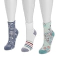 thumbnail image 3 of MUK LUKS Women's 3 Pack Cotton Compression Mini Crew Ankle Socks, 3 of 3